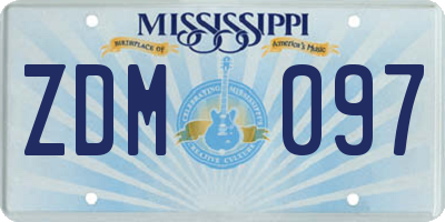 MS license plate ZDM097