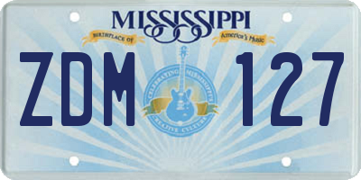 MS license plate ZDM127