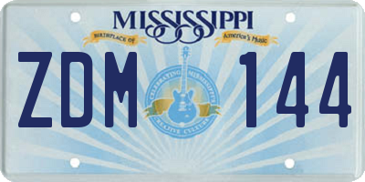 MS license plate ZDM144