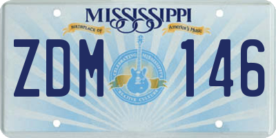 MS license plate ZDM146