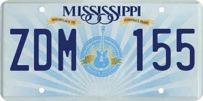 MS license plate ZDM155