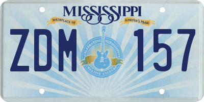 MS license plate ZDM157