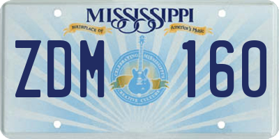 MS license plate ZDM160