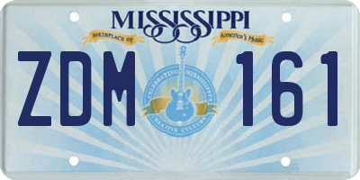 MS license plate ZDM161