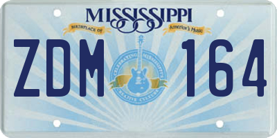 MS license plate ZDM164