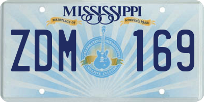 MS license plate ZDM169