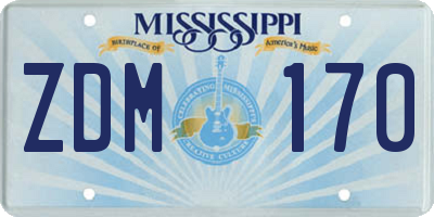 MS license plate ZDM170