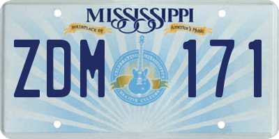 MS license plate ZDM171