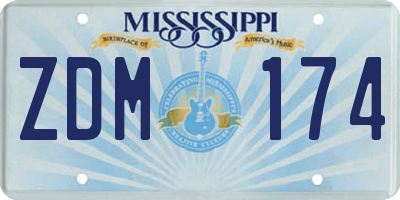 MS license plate ZDM174