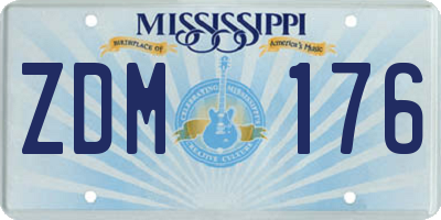 MS license plate ZDM176