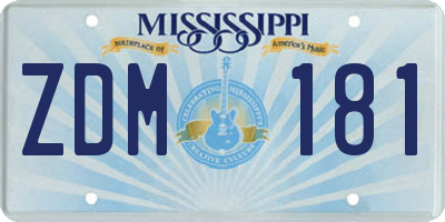 MS license plate ZDM181