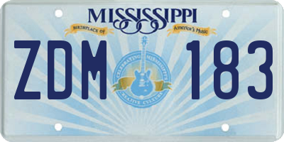 MS license plate ZDM183