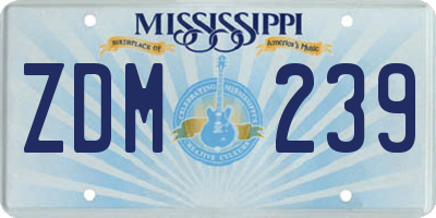 MS license plate ZDM239
