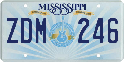 MS license plate ZDM246