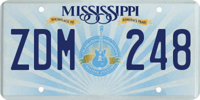 MS license plate ZDM248