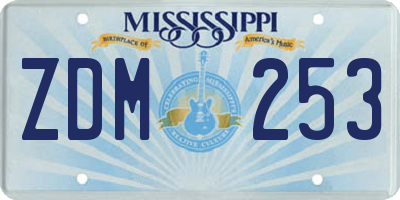 MS license plate ZDM253