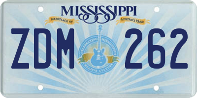 MS license plate ZDM262