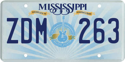 MS license plate ZDM263