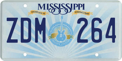 MS license plate ZDM264