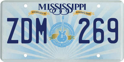 MS license plate ZDM269