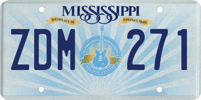 MS license plate ZDM271