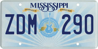 MS license plate ZDM290