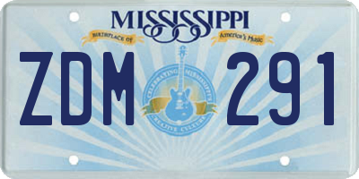 MS license plate ZDM291
