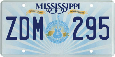 MS license plate ZDM295