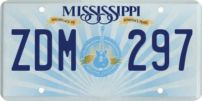 MS license plate ZDM297