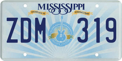 MS license plate ZDM319
