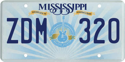 MS license plate ZDM320