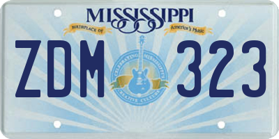 MS license plate ZDM323