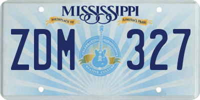 MS license plate ZDM327