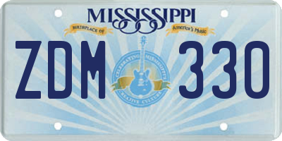 MS license plate ZDM330