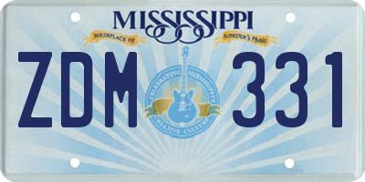 MS license plate ZDM331