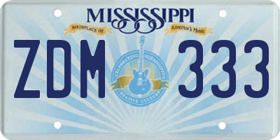 MS license plate ZDM333