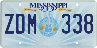 MS license plate ZDM338