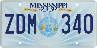 MS license plate ZDM340