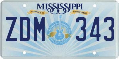 MS license plate ZDM343