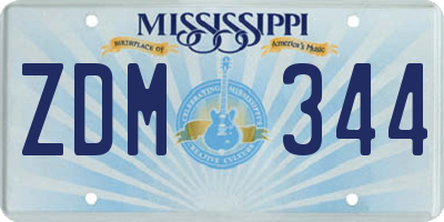 MS license plate ZDM344