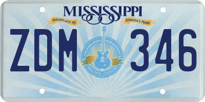 MS license plate ZDM346