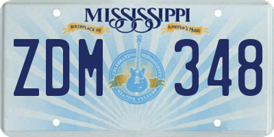 MS license plate ZDM348