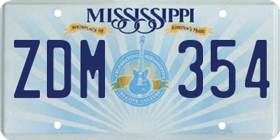 MS license plate ZDM354