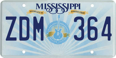 MS license plate ZDM364