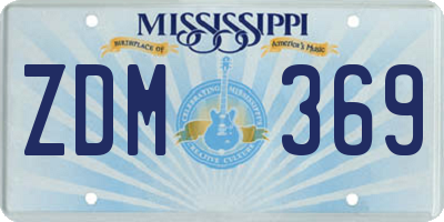 MS license plate ZDM369