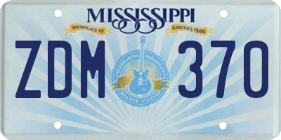 MS license plate ZDM370