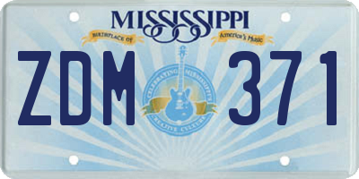 MS license plate ZDM371