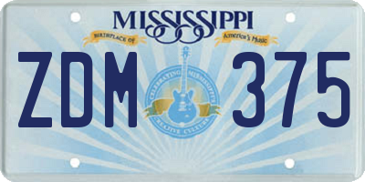 MS license plate ZDM375