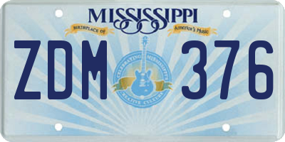 MS license plate ZDM376