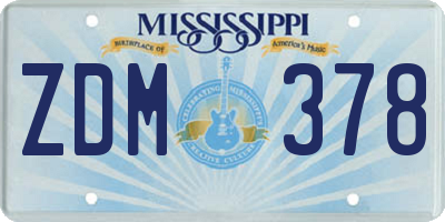 MS license plate ZDM378